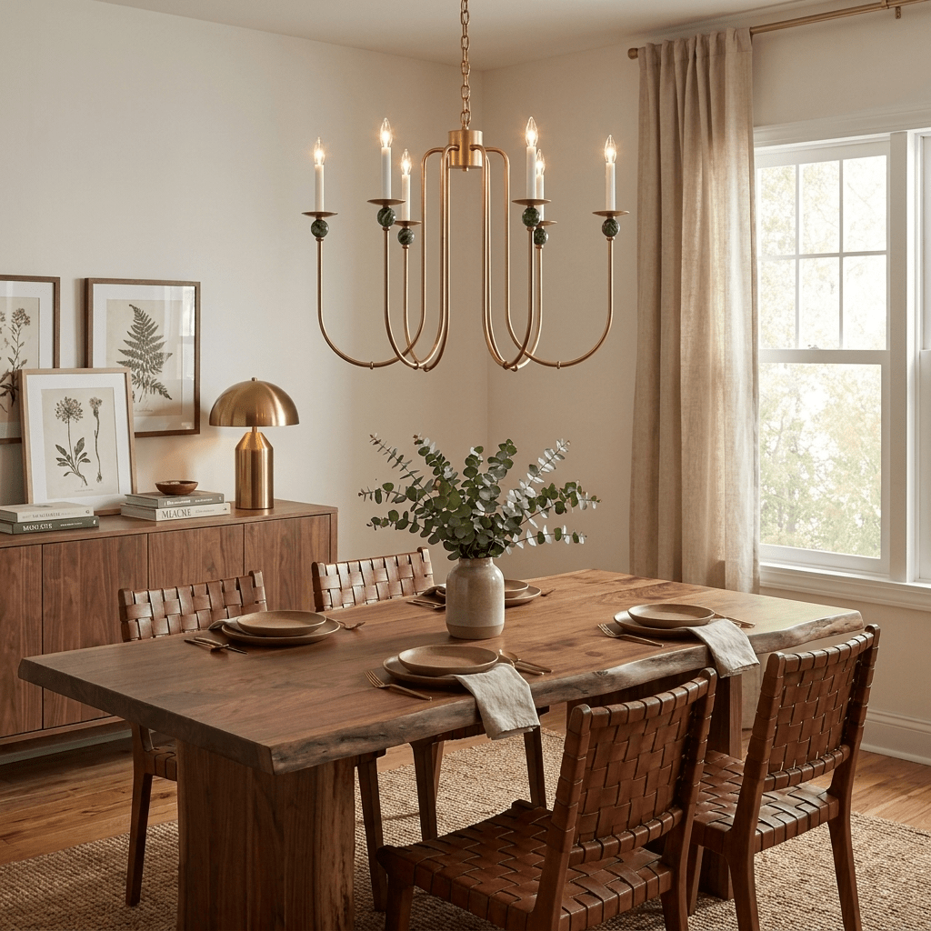 Laurel Trailing Brass Chandelier