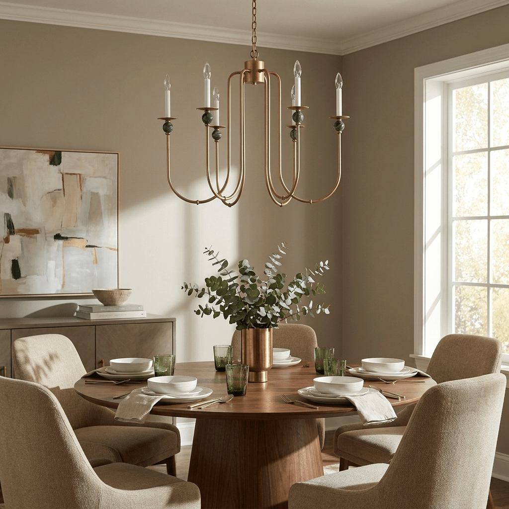 Laurel Trailing Brass Chandelier