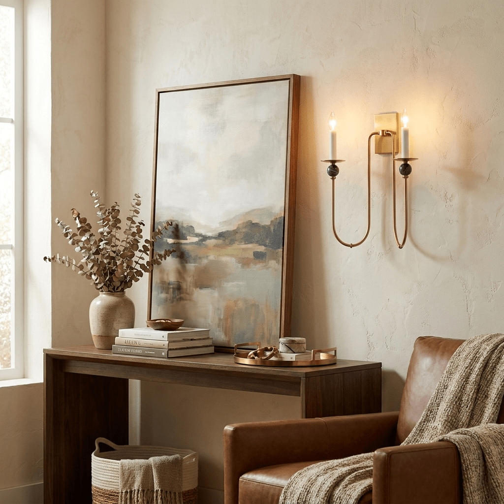 Laurel Trailing Brass Sconce