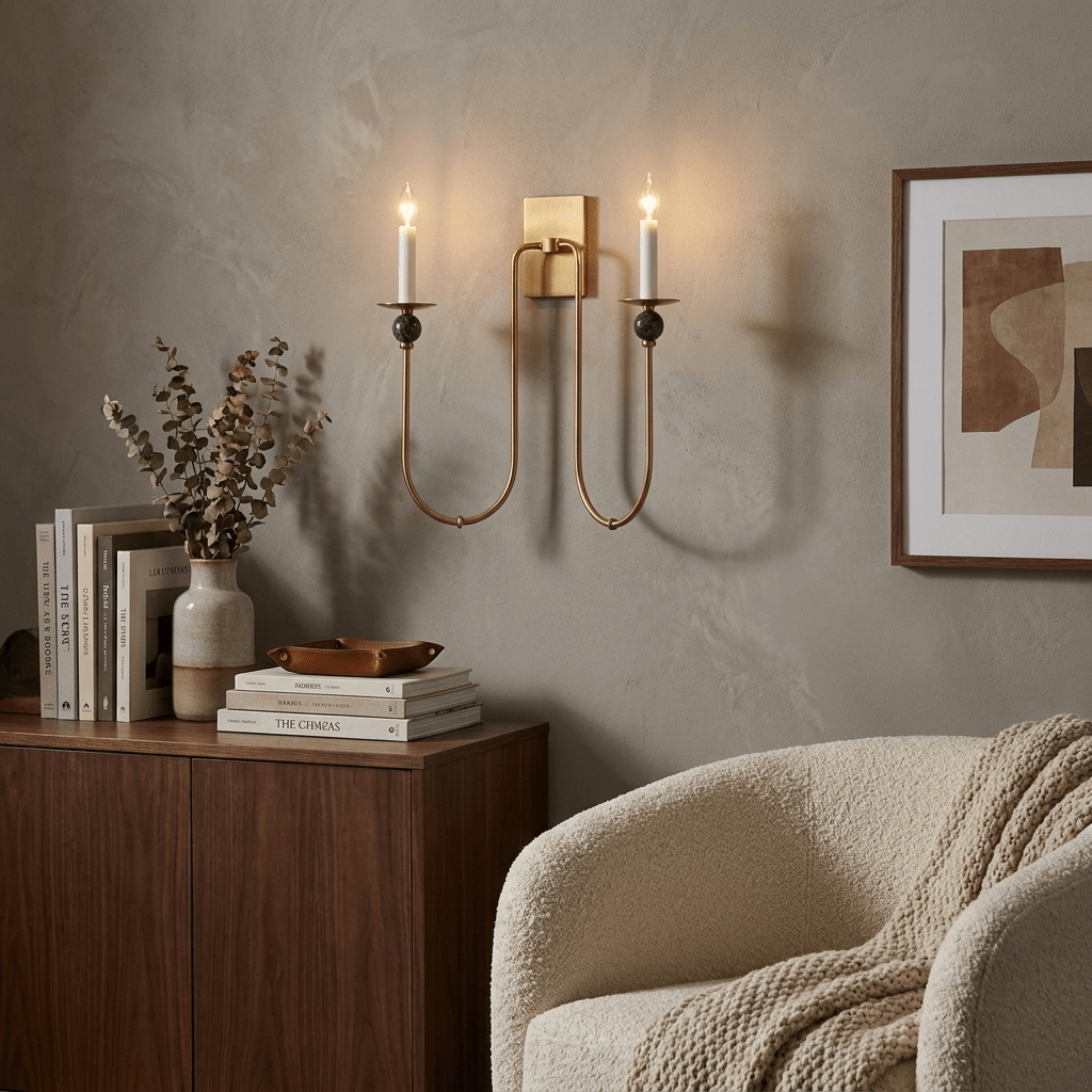 Laurel Trailing Brass Sconce