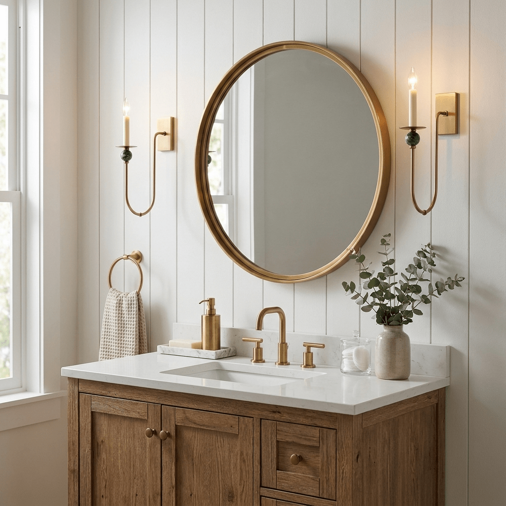 Laurel Trailing Brass Sconce