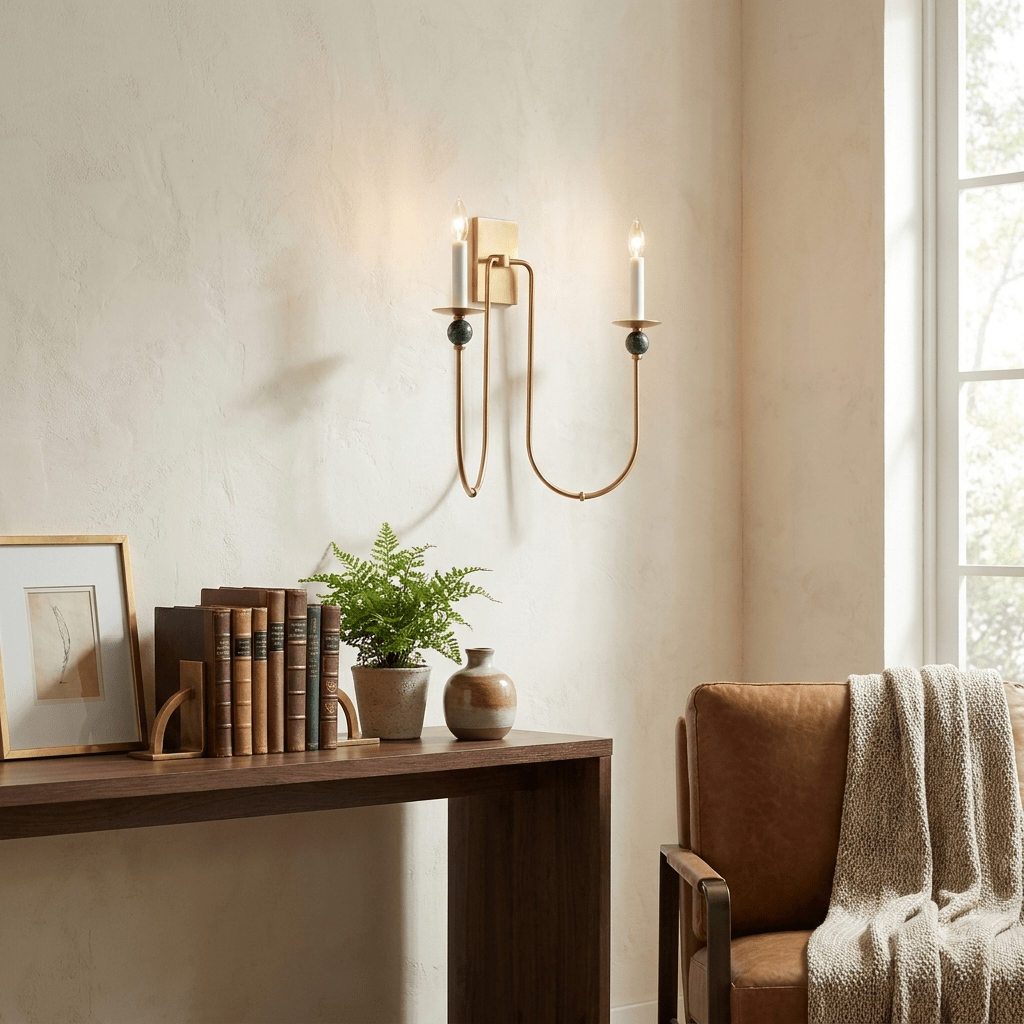 Laurel Trailing Brass Sconce
