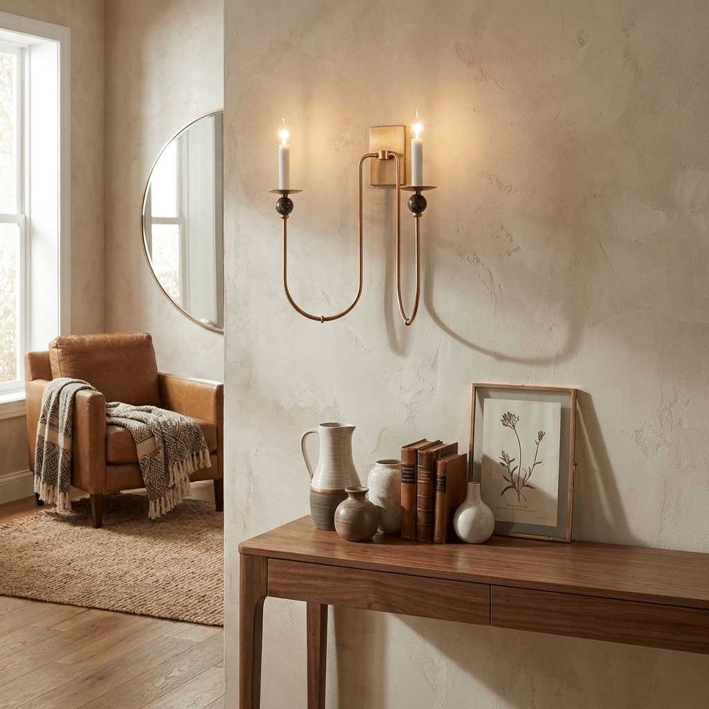 Laurel Trailing Brass Sconce