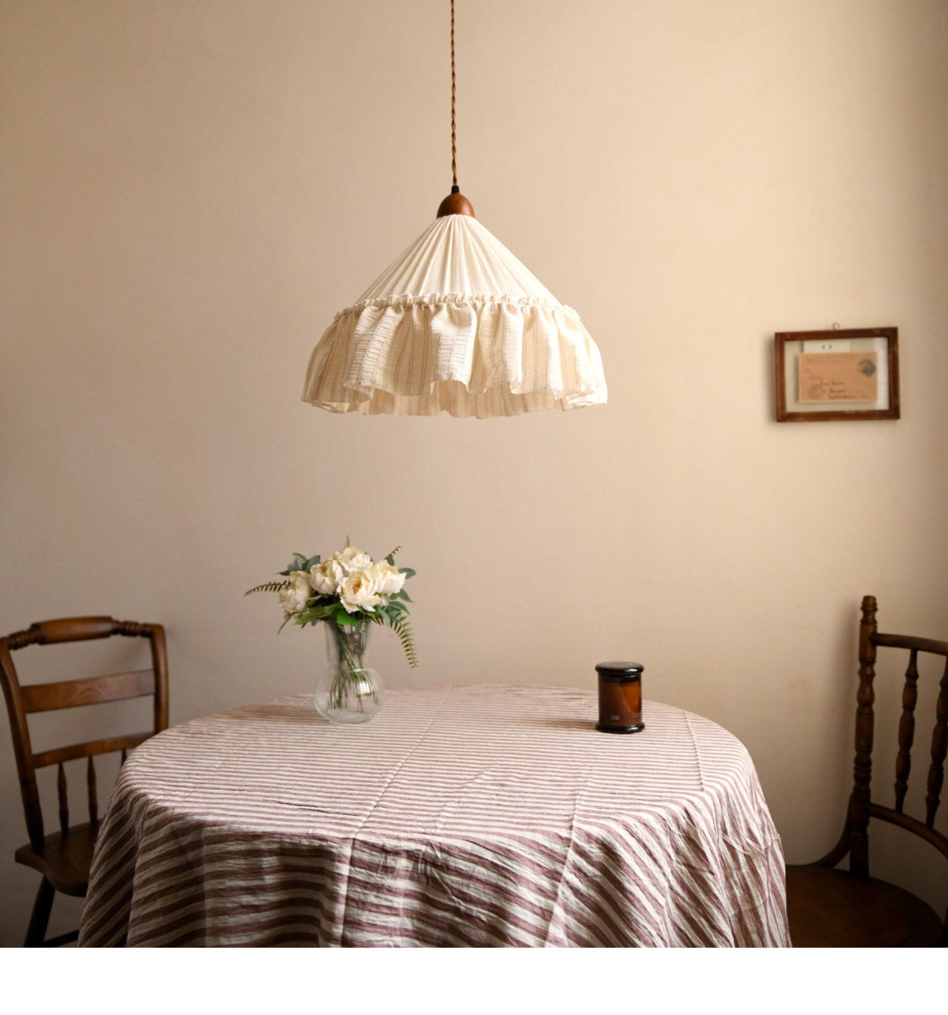 Linden Ruffled Stripe Pendant Light