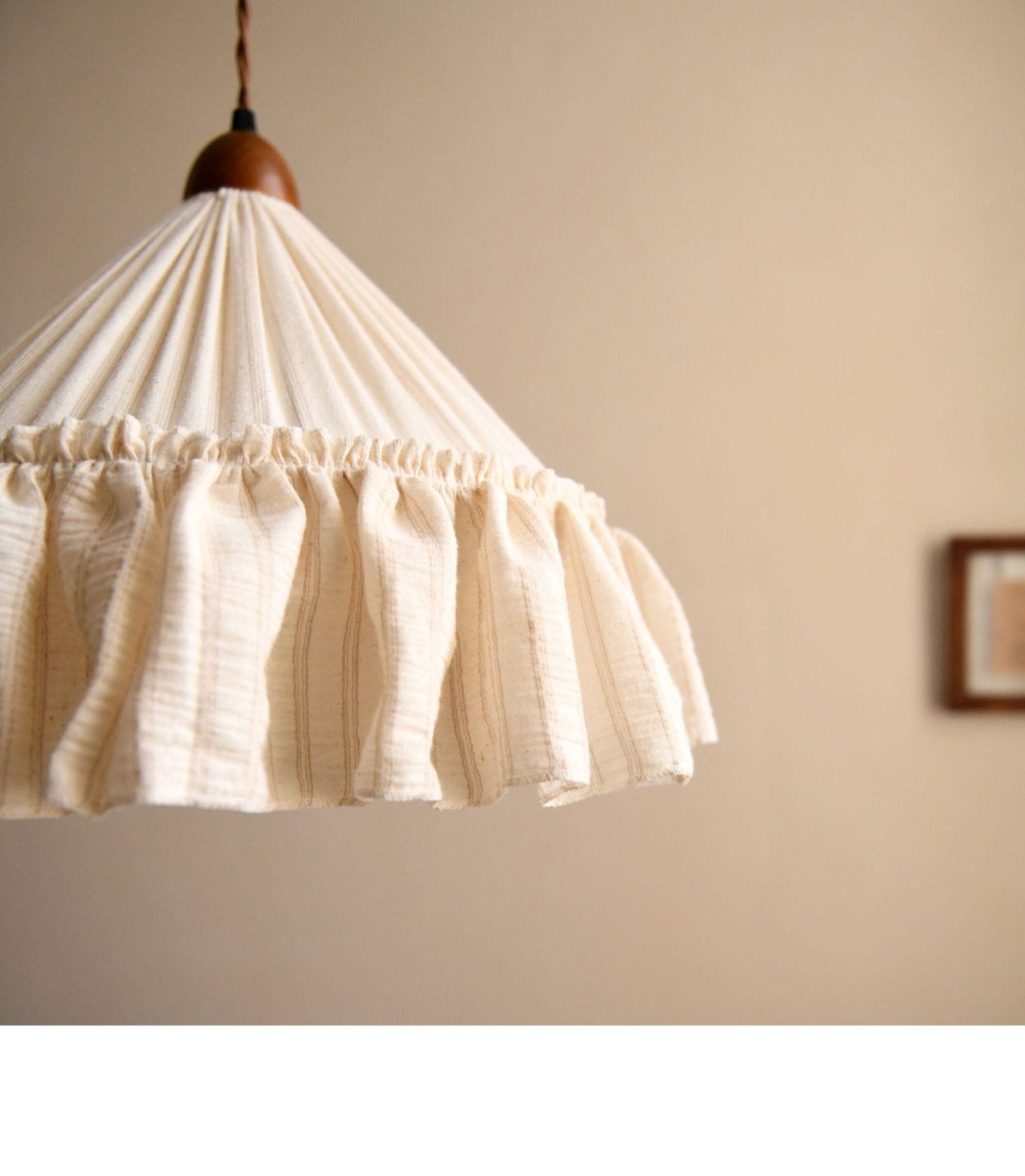 Linden Ruffled Stripe Pendant Light