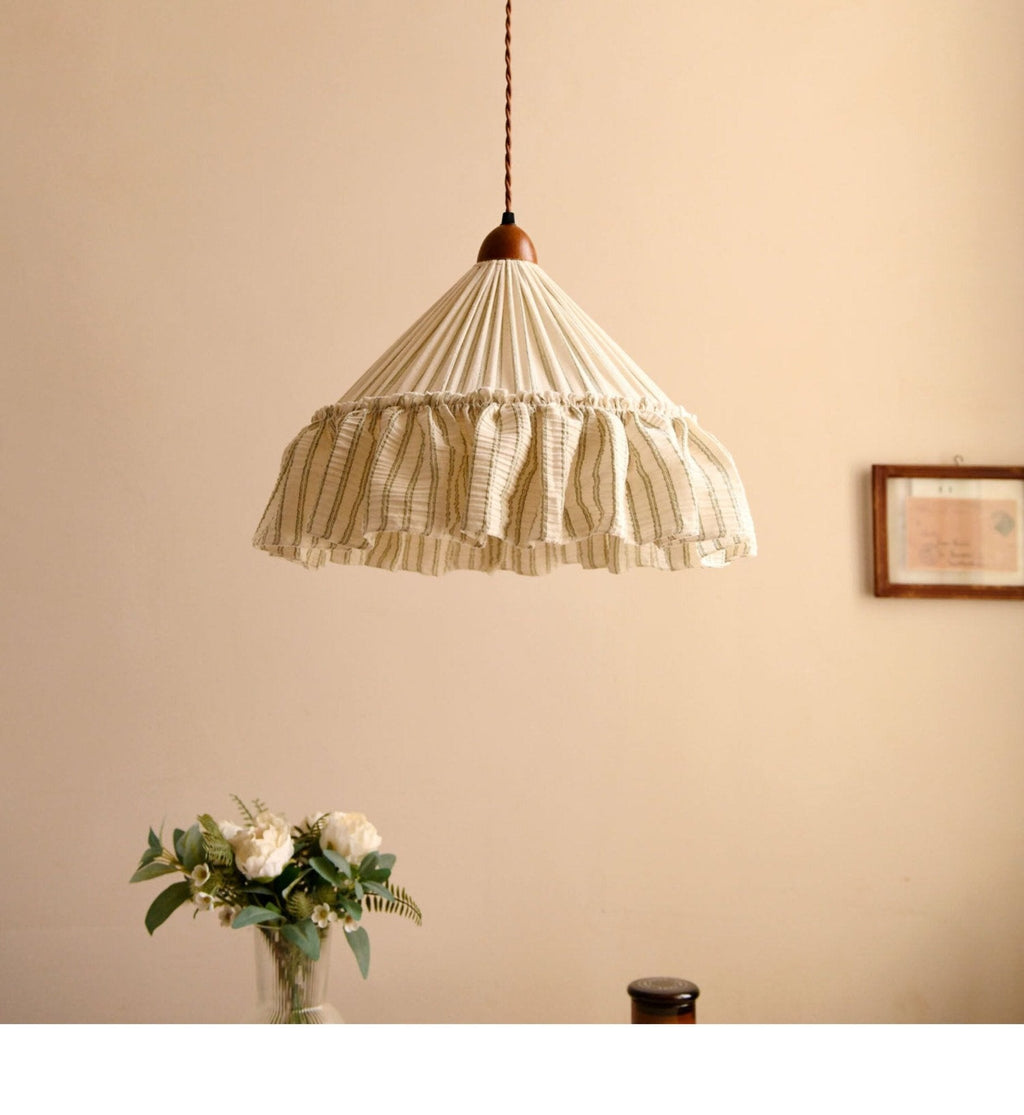 Linden Ruffled Stripe Pendant Light