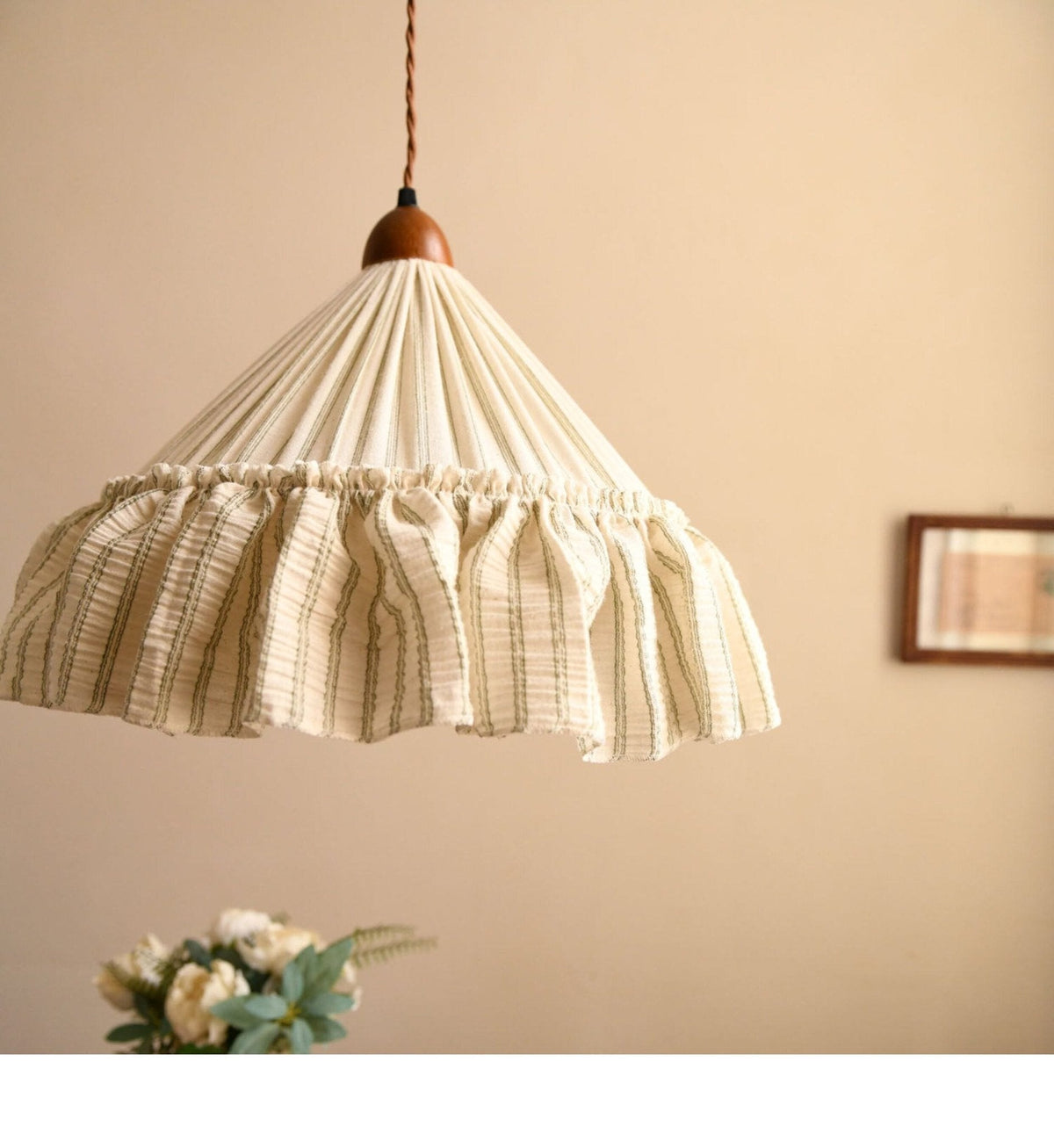 Linden Ruffled Stripe Pendant Light