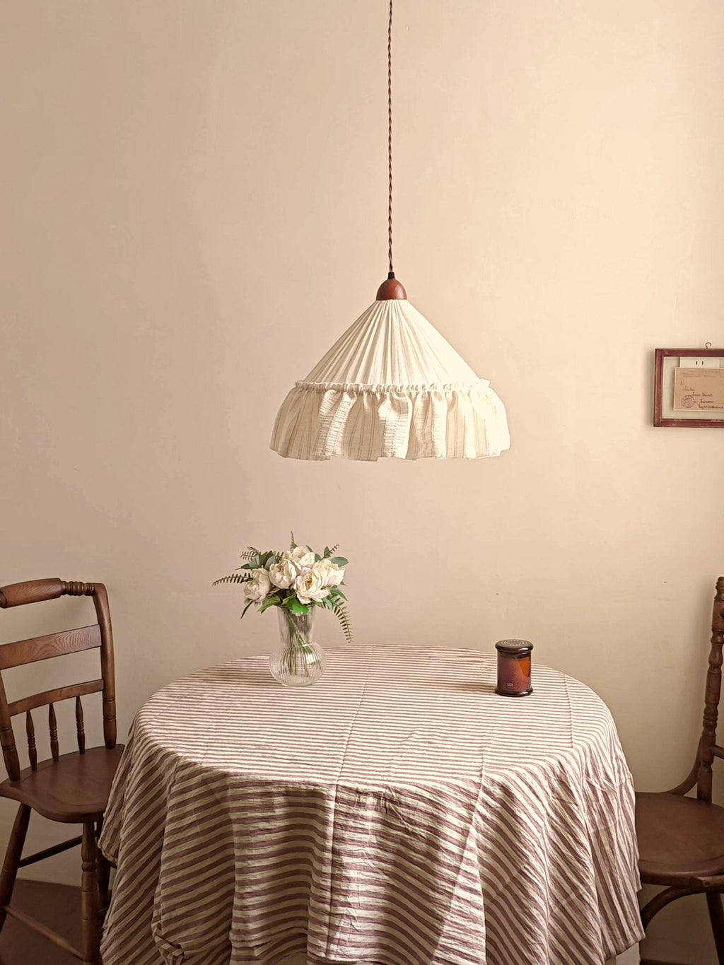 Linden Ruffled Stripe Pendant Light