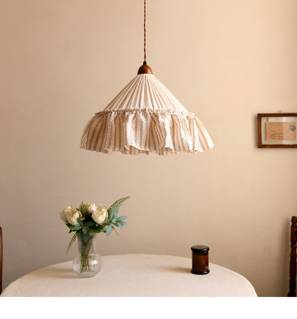 Linden Ruffled Stripe Pendant Light