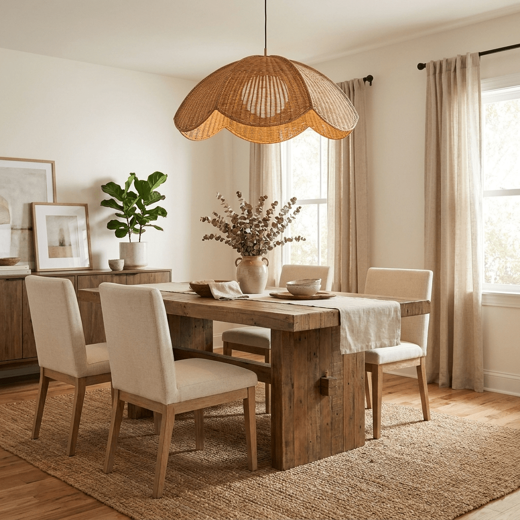Lotus Woven Rattan Pendant Lamp