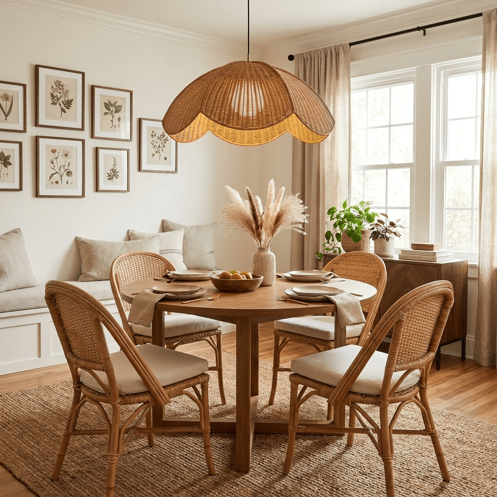 Lotus Woven Rattan Pendant Lamp