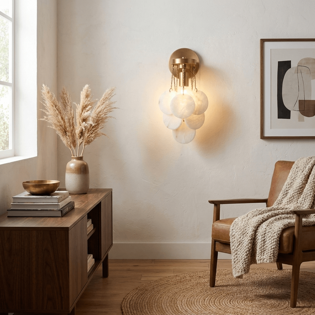 Magnolia Alabaster Disc Sconce