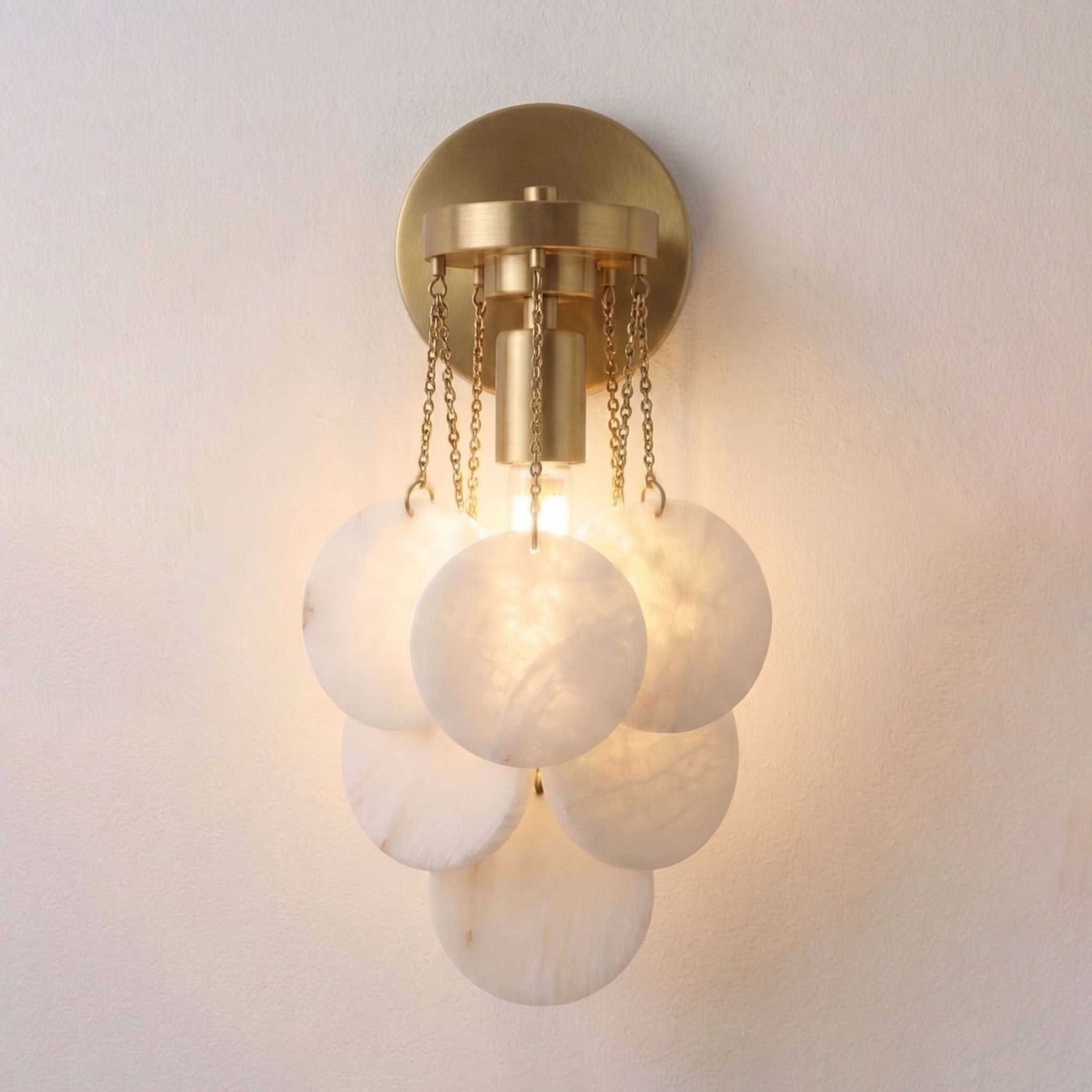 Magnolia Alabaster Disc Sconce