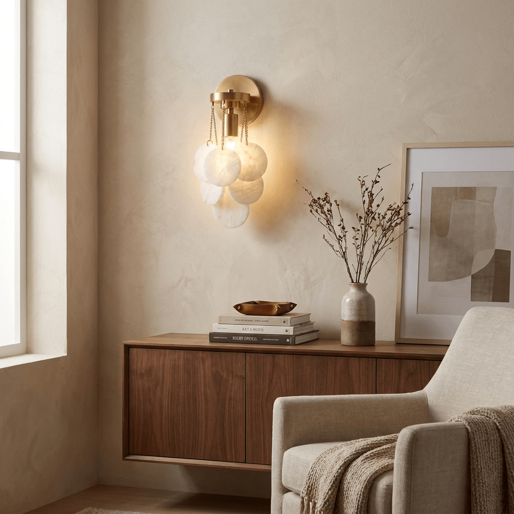 Magnolia Alabaster Disc Sconce