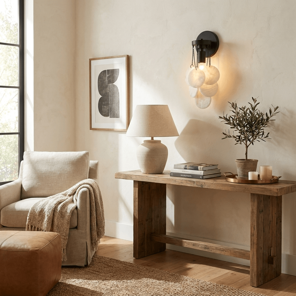 Magnolia Alabaster Disc Sconce