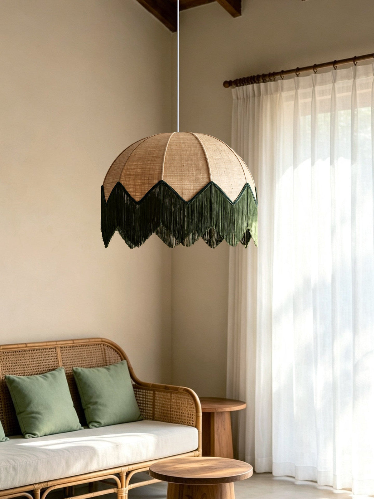 Marsh Raffia Fringe Pendant Lamp