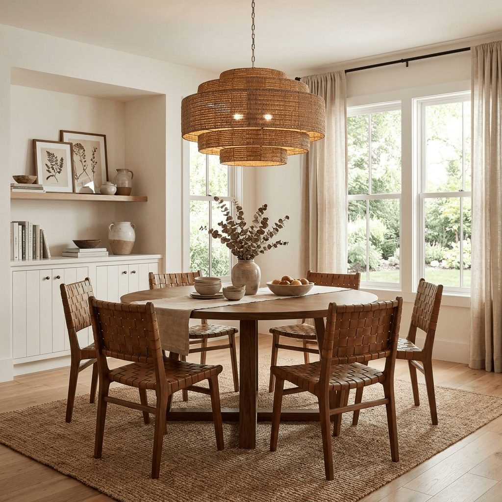 Meadow Tiered Rattan Chandelier