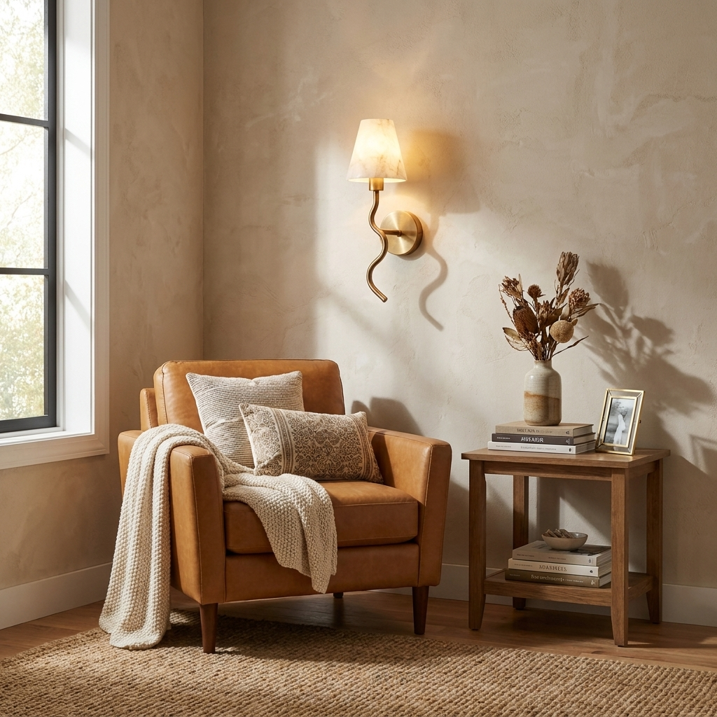 Meander Alabaster Cone Sconce