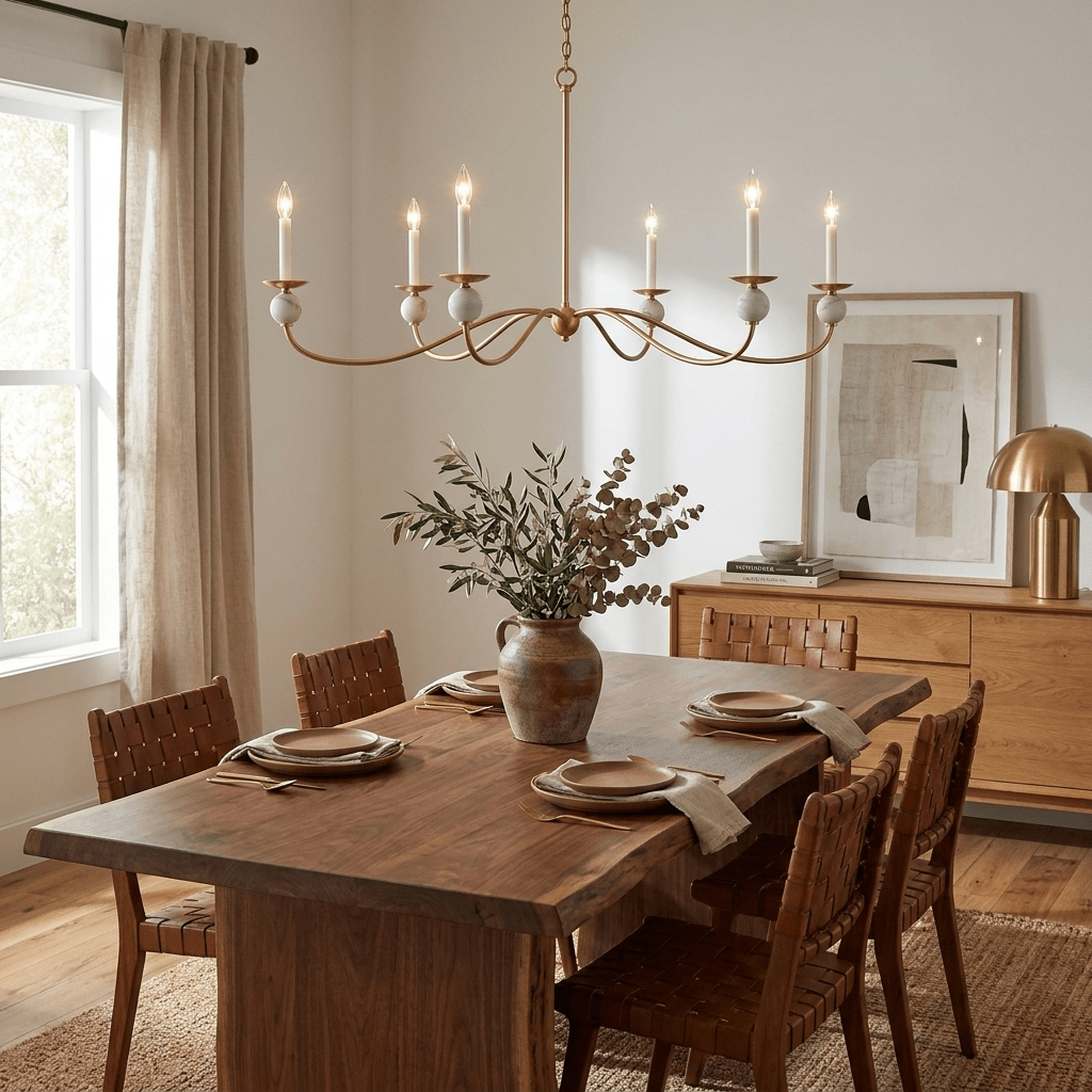 Meander Brass Chandelier