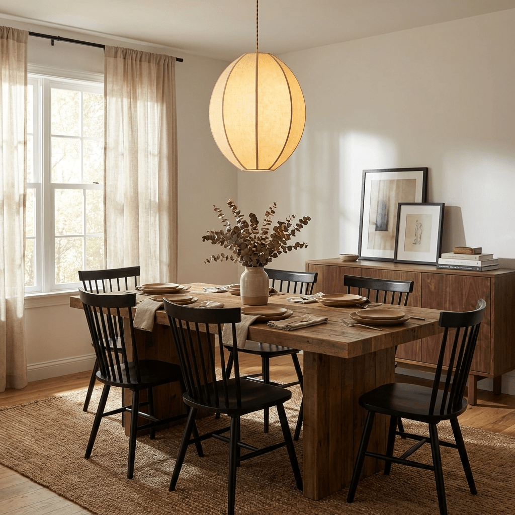 Melon Ribbed Fabric Pendant Lamp