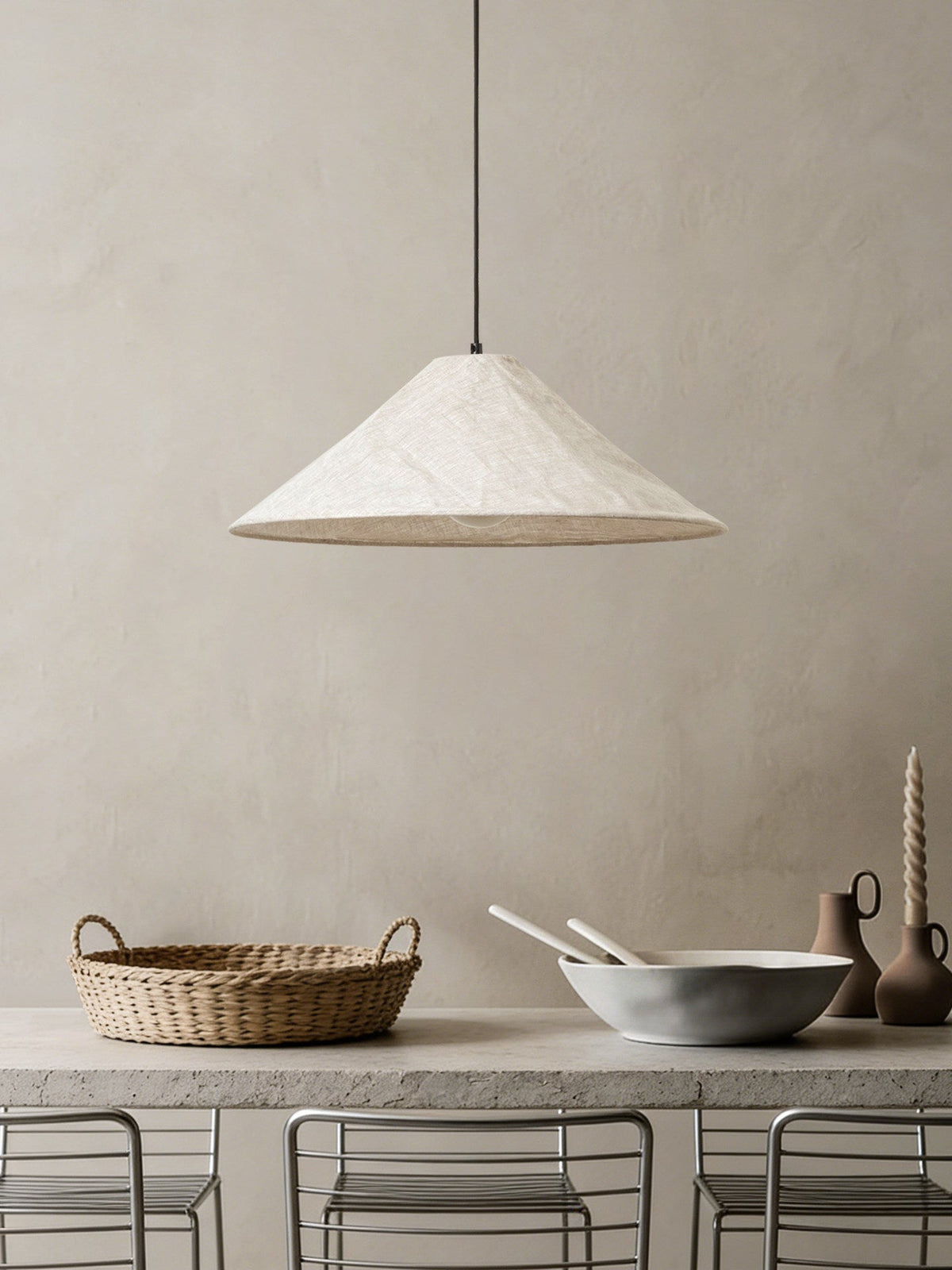 Nimbus Linen Cone Pendant Light
