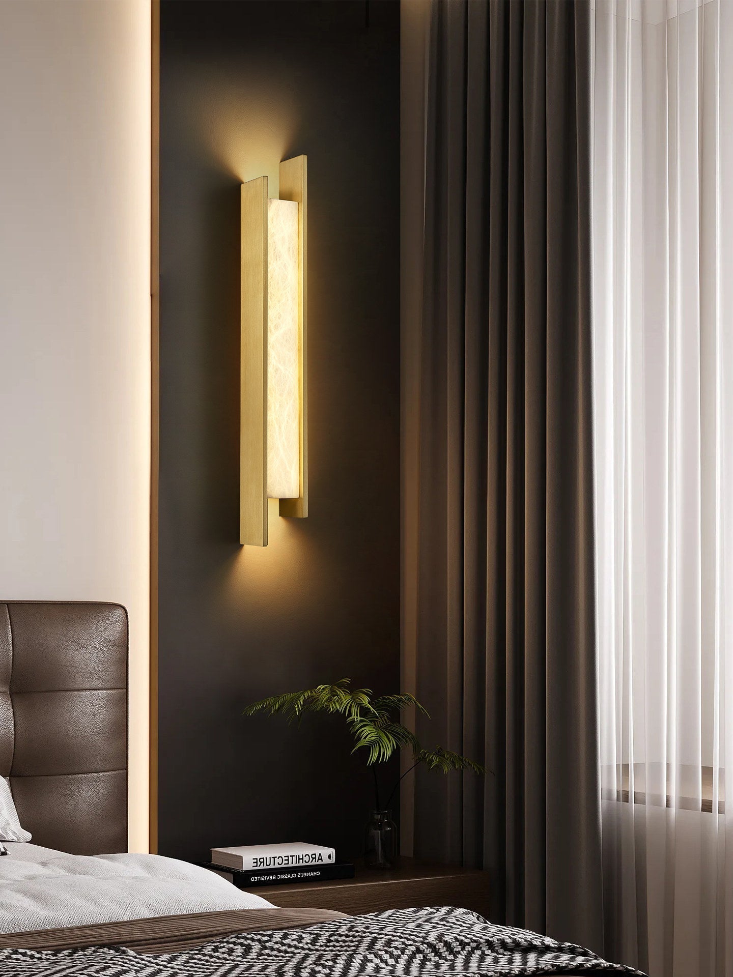 Nivora Alabaster Linear Wall Sconce