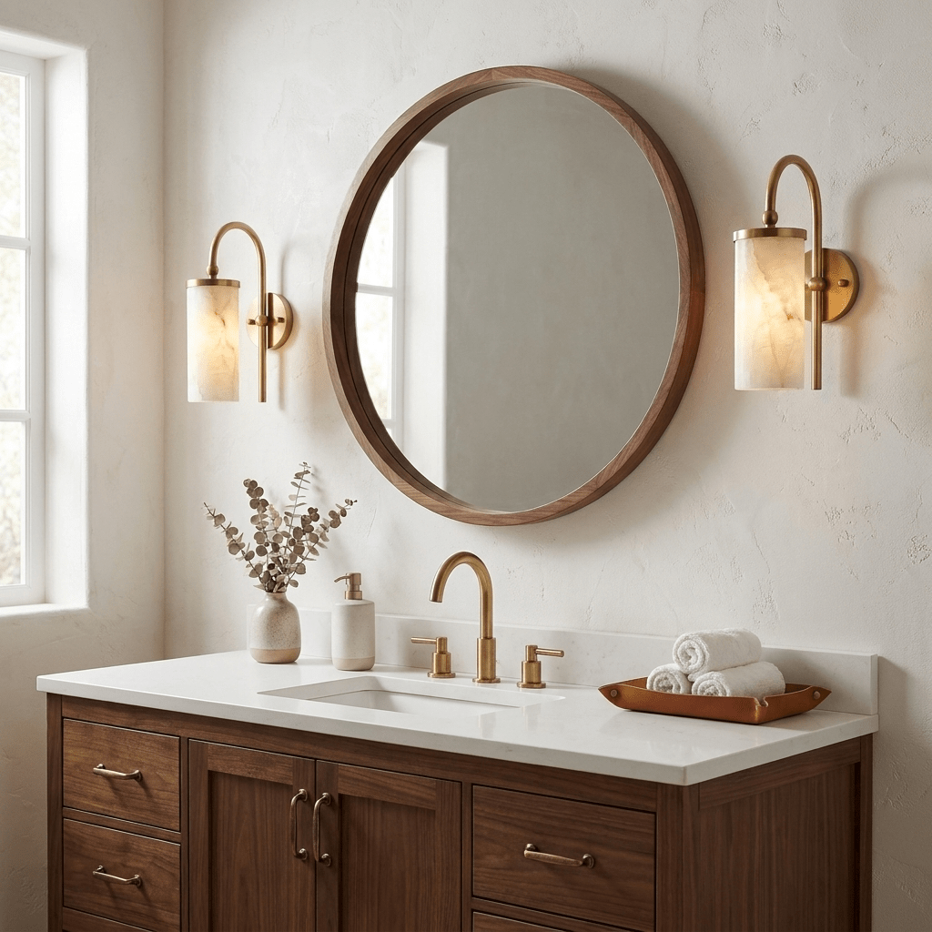 Orvella Alabaster Arc Wall Sconce