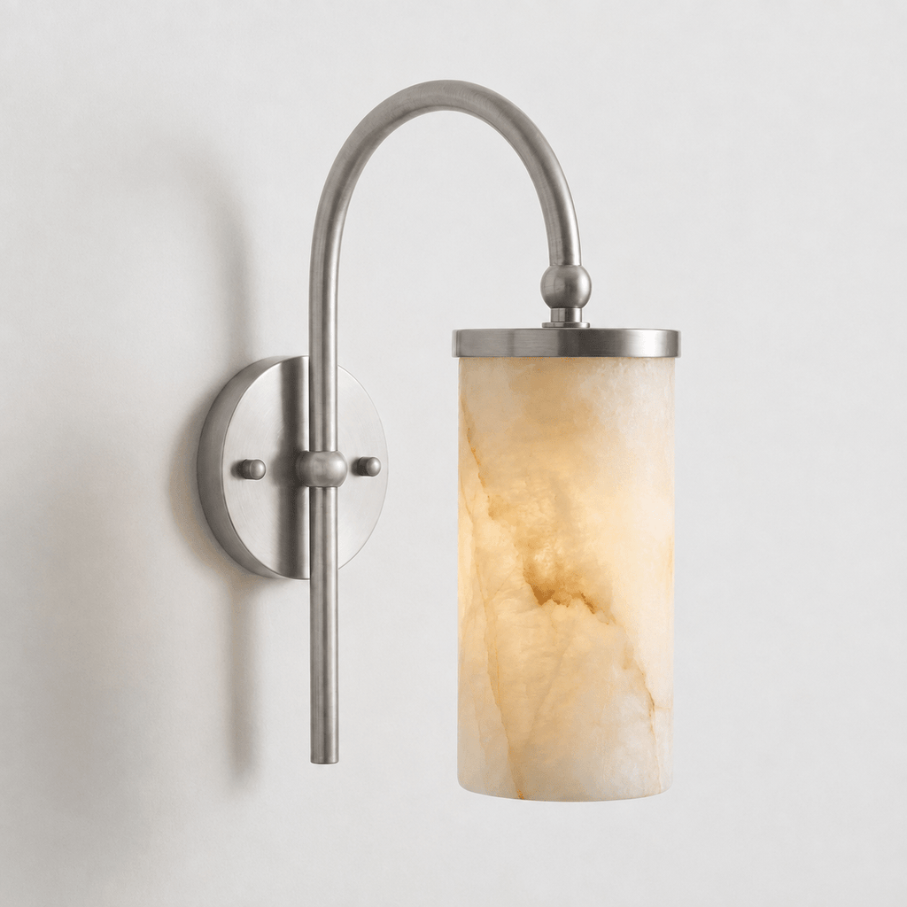 Orvella Alabaster Arc Wall Sconce