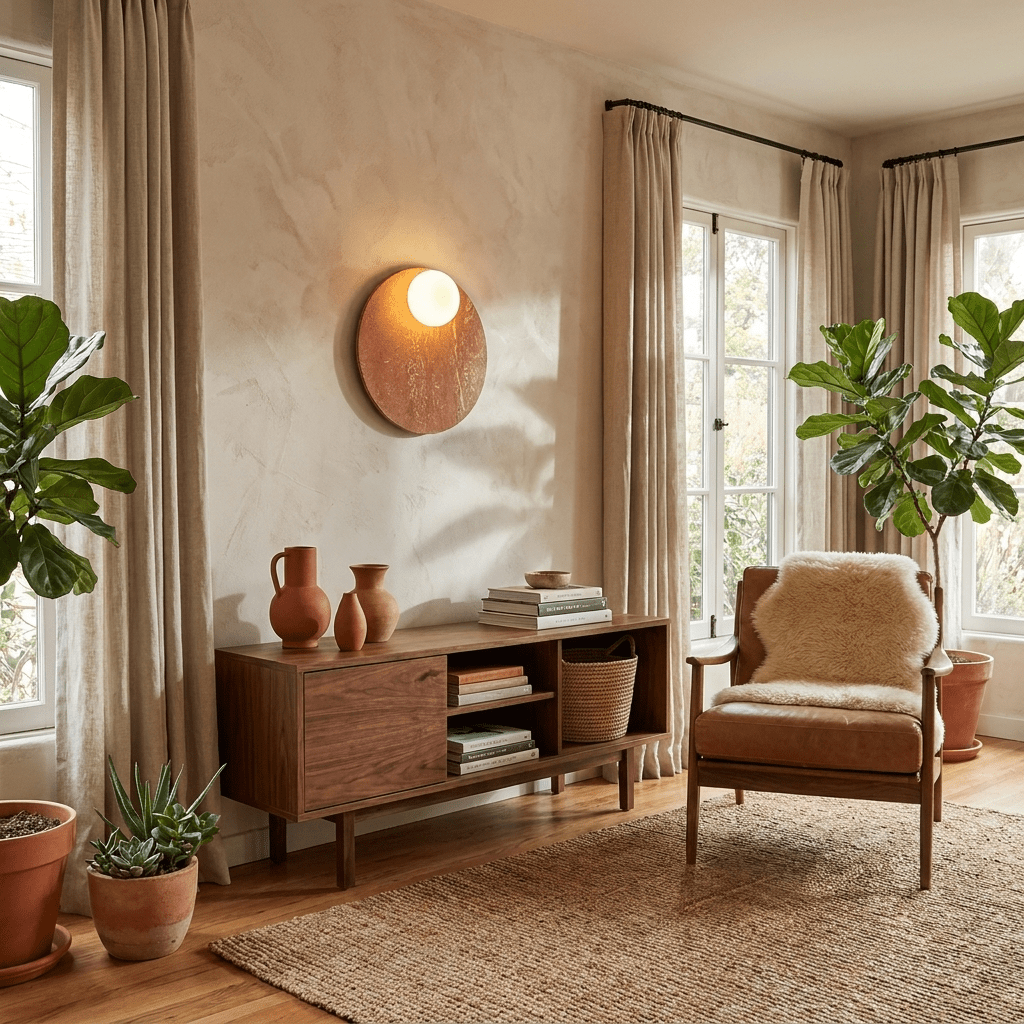 Orvella Stone Disc Wall Sconce
