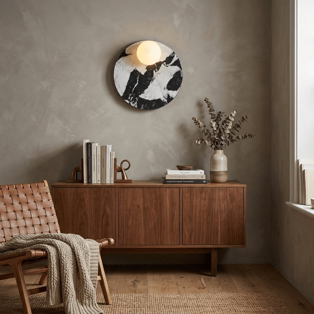 Orvella Stone Disc Wall Sconce