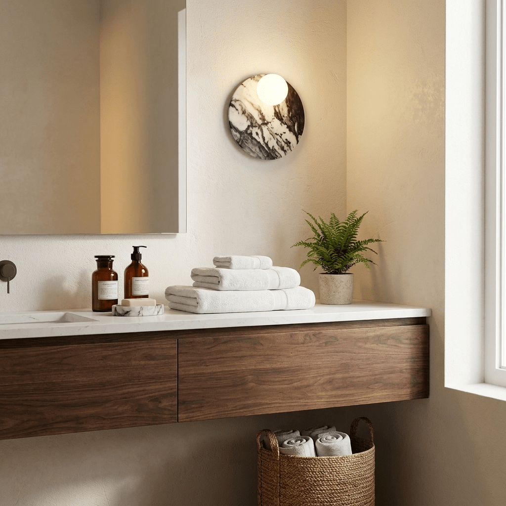 Orvella Stone Disc Wall Sconce