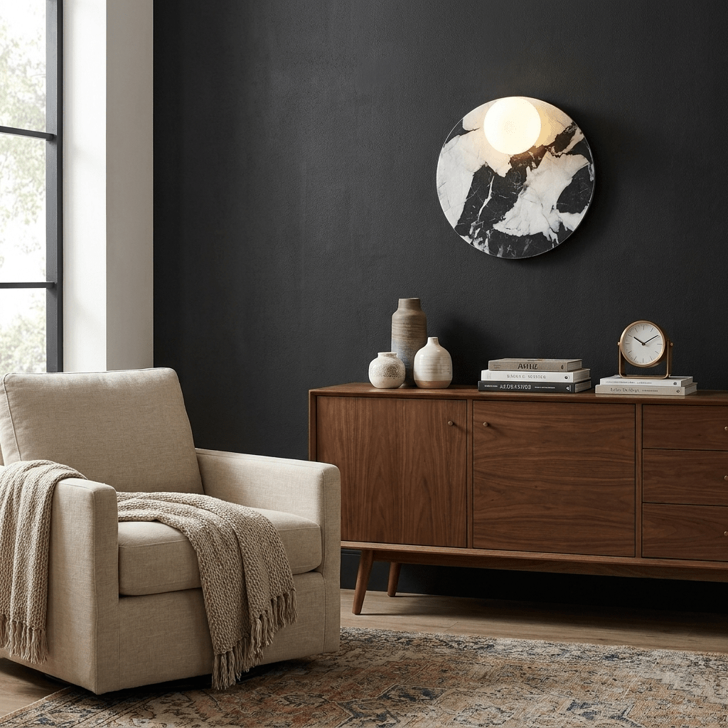 Orvella Stone Disc Wall Sconce