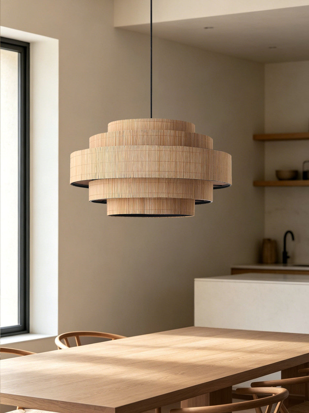 Pagoda Woven Bamboo Chandelier