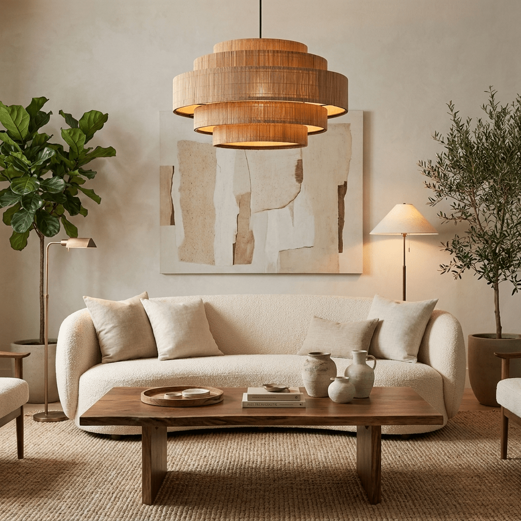Pagoda Woven Bamboo Chandelier