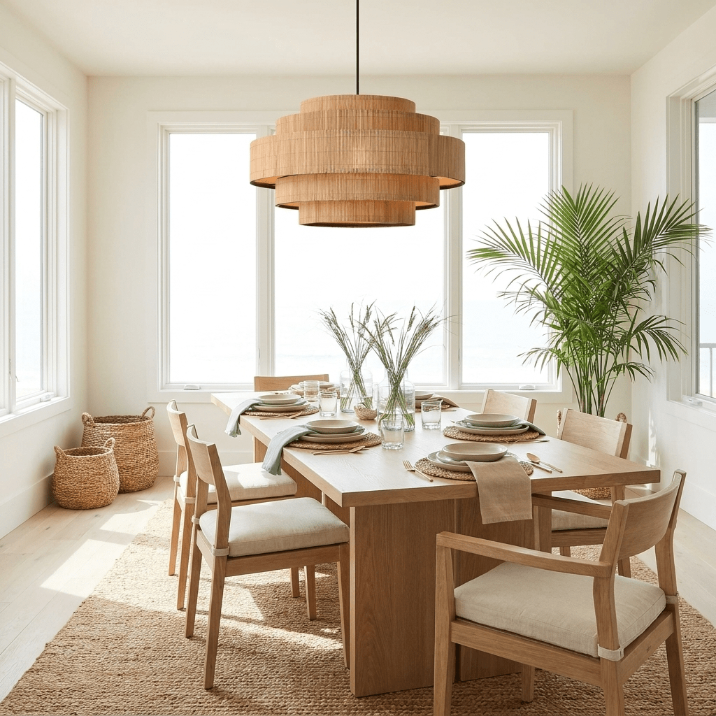 Pagoda Woven Bamboo Chandelier