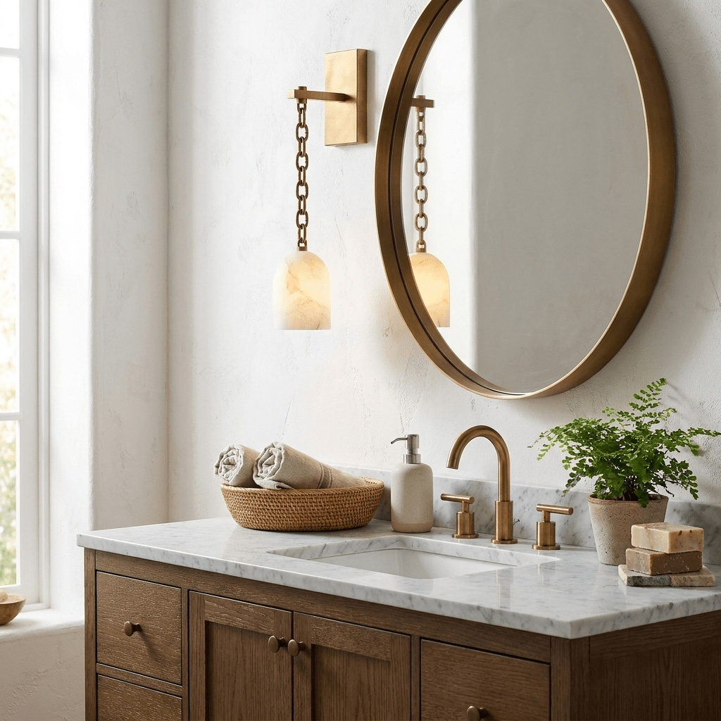 Pendulum Alabaster Wall Sconce