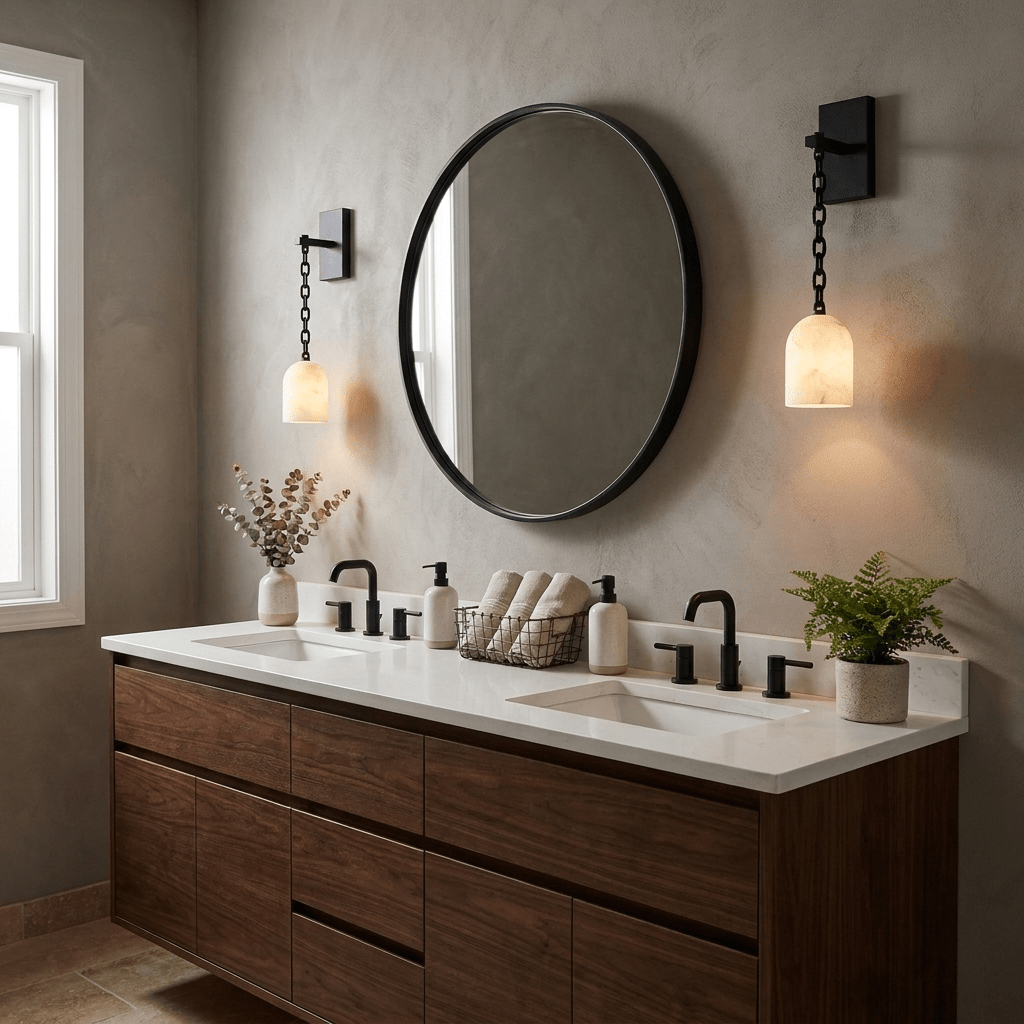 Pendulum Alabaster Wall Sconce