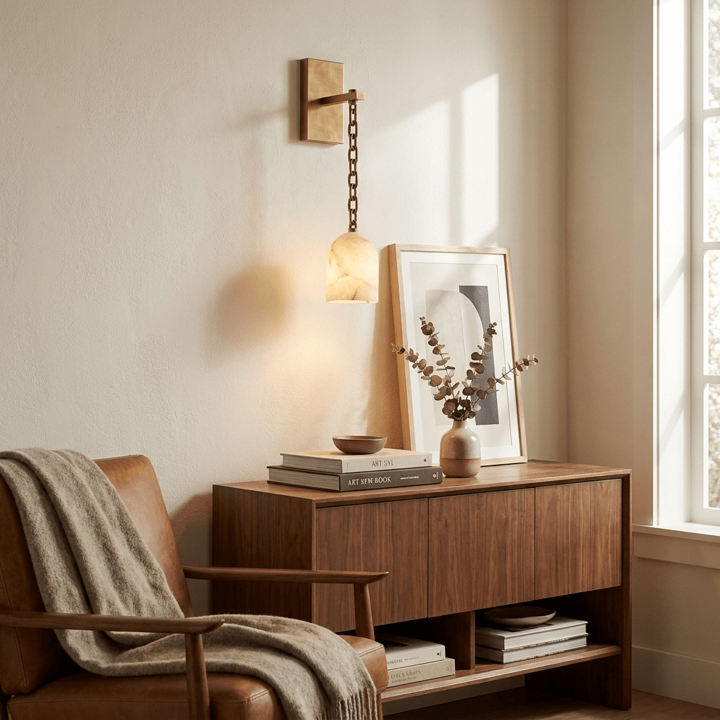 Pendulum Alabaster Wall Sconce