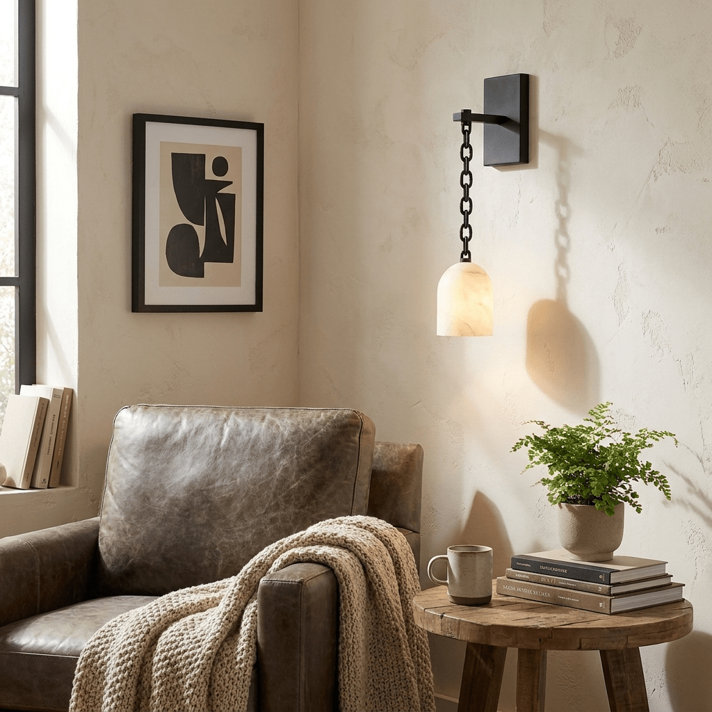 Pendulum Alabaster Wall Sconce