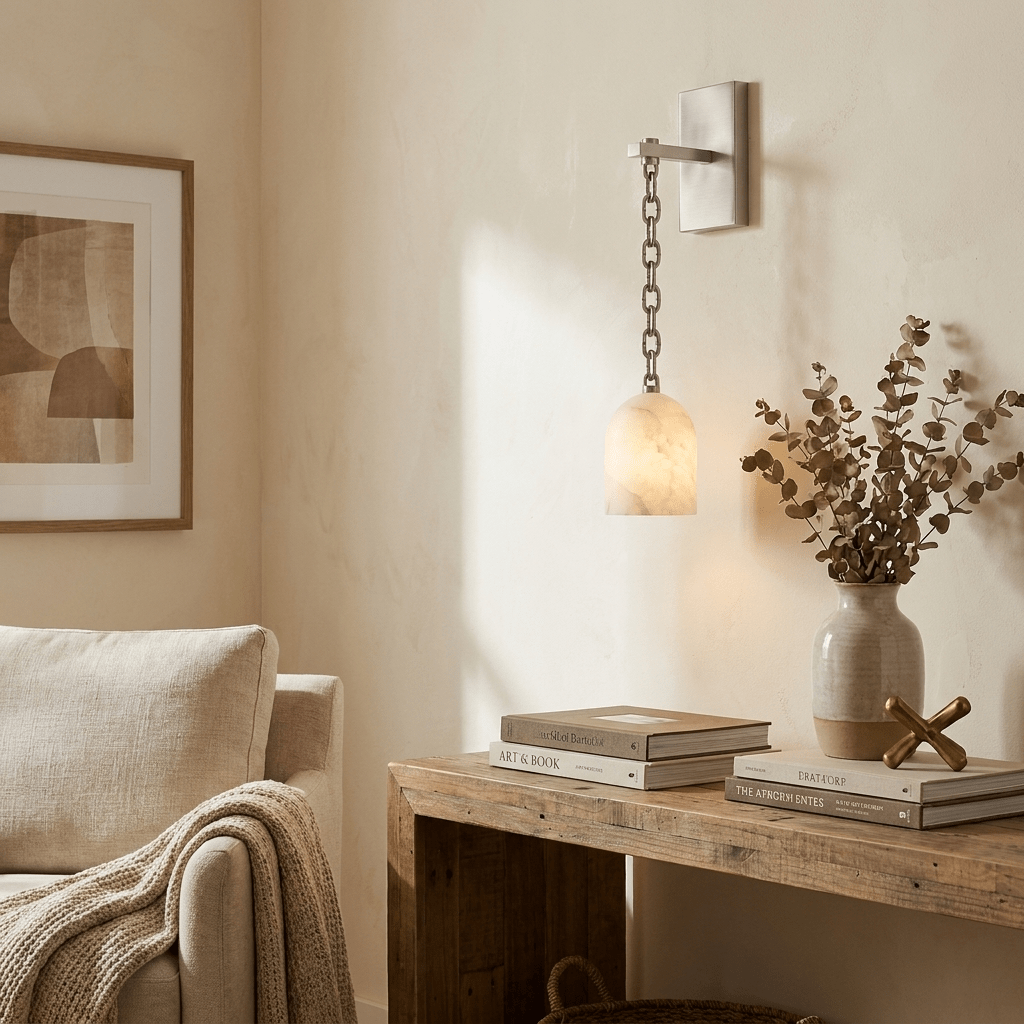 Pendulum Alabaster Wall Sconce
