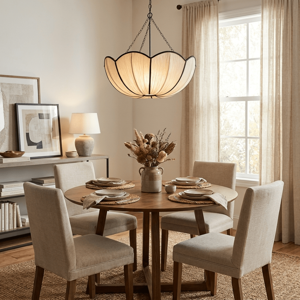 Poppy Scalloped Fabric Pendant Lamp
