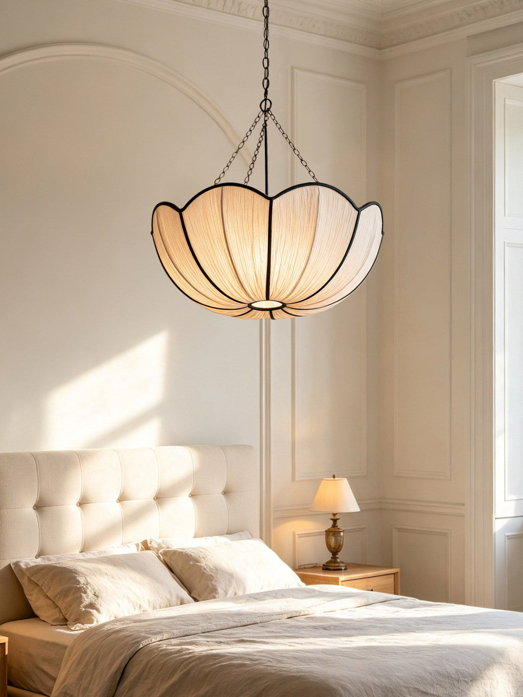 Poppy Scalloped Fabric Pendant Lamp
