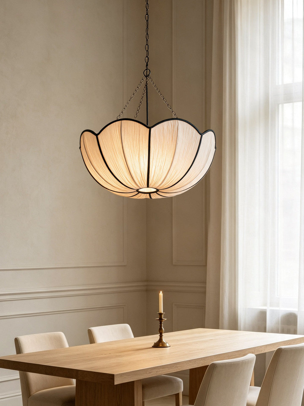 Poppy Scalloped Fabric Pendant Lamp