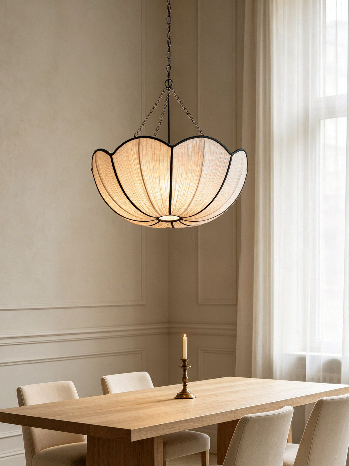 Poppy Scalloped Fabric Pendant Lamp