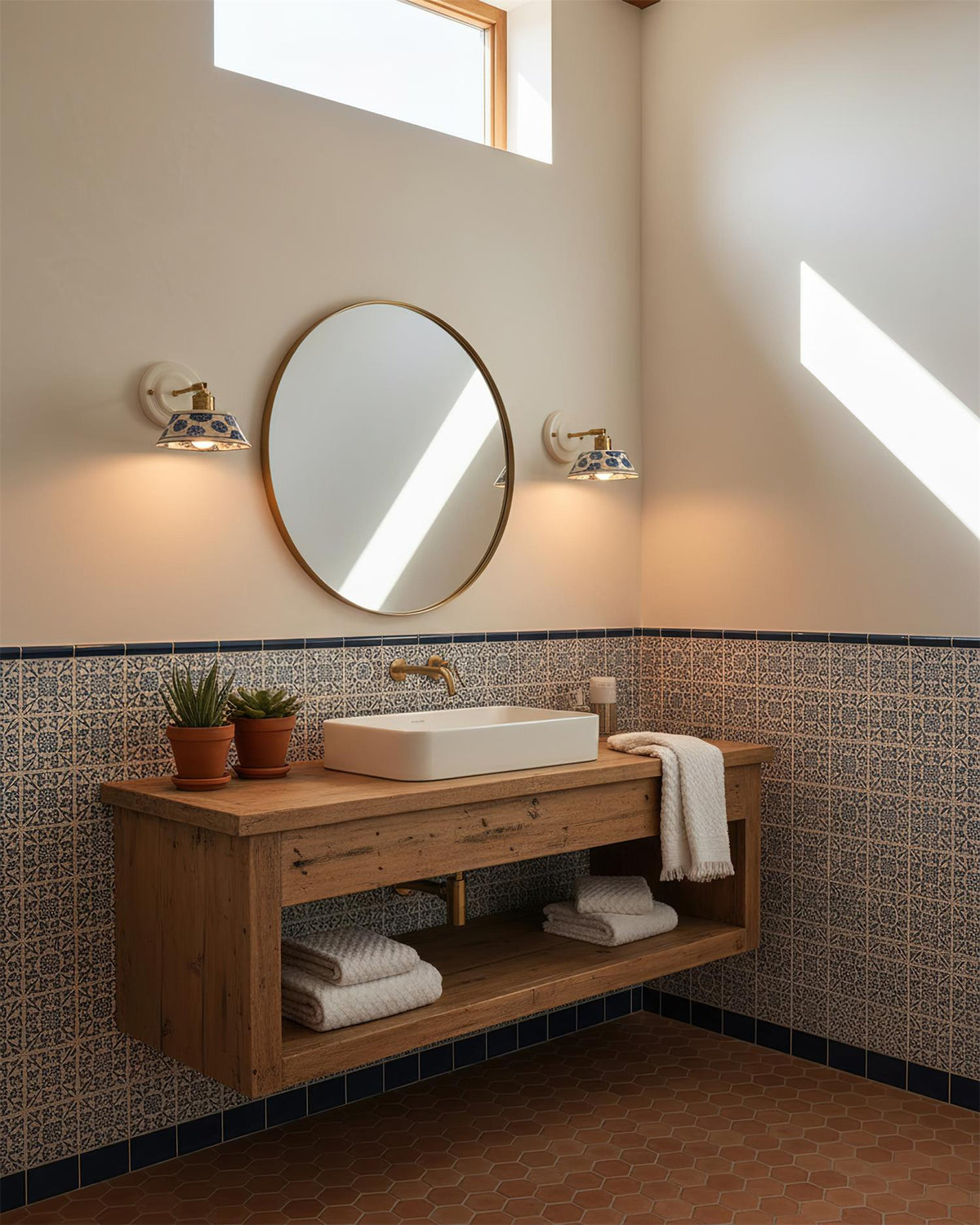 Porcelain Indigo Wall Lamp