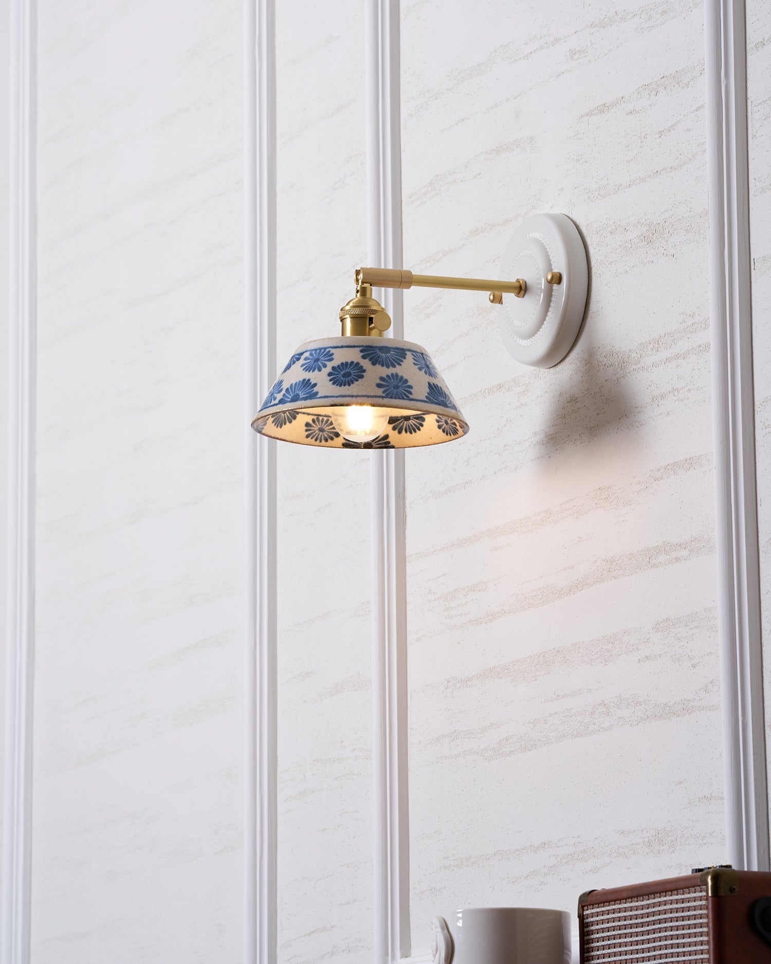 Porcelain Indigo Wall Lamp