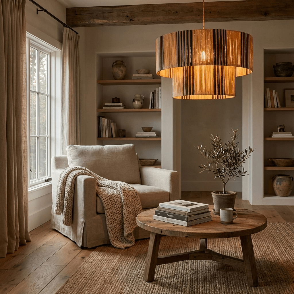 Ravelle Raffia Tiered Pendant Light