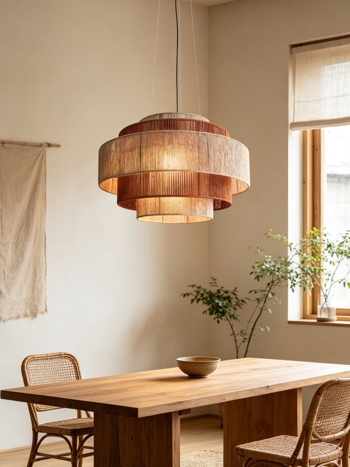 Reed Tiered Rope Pendant Lamp