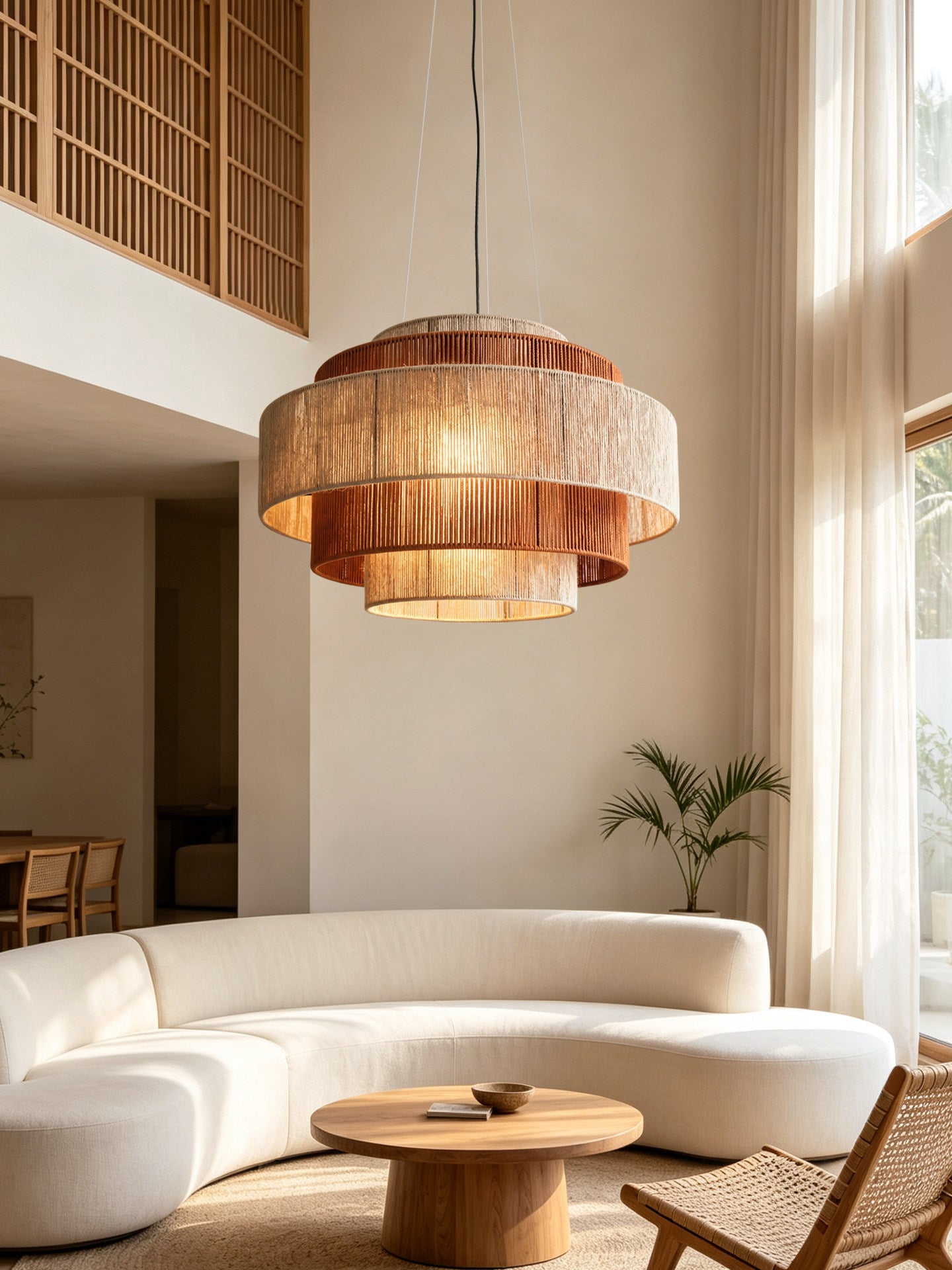 Reed Tiered Rope Pendant Lamp