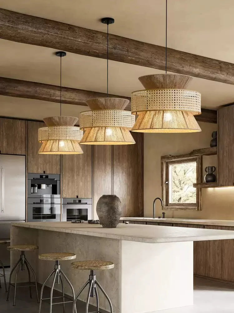 Reed Woven Rattan Pendant Light